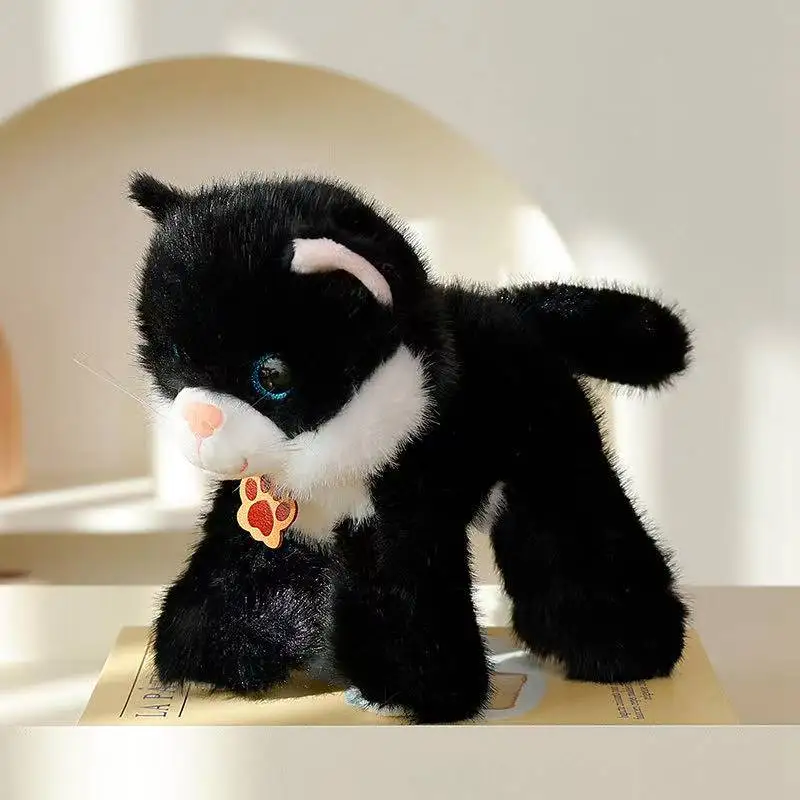 ตุ๊กตาแมวตาโตจำลองรุ่นล่าสุด ตุ๊กตาผ้ากำมะหยี่น่ารัก การ์ตูนแอนิเมชั่น ตุ๊กตาของขวัญวันเกิดเด็กน่ารัก