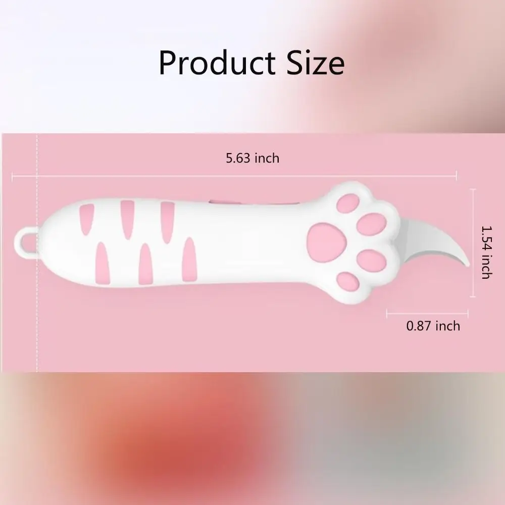 Creative Plastic Cat Paw Box Cutter Cartoon School Office Supplies Paper Cutting Tool Cat Box Paper Cutter