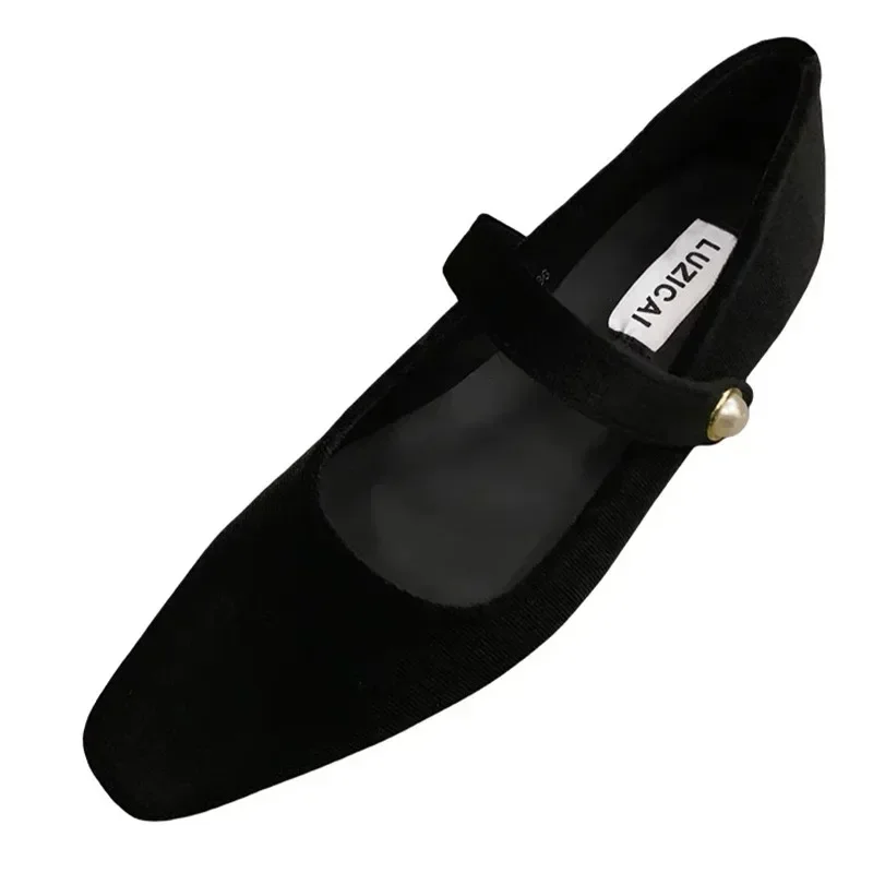 Women Spring Shoes Square Toe Ballet Dance Shoes Fashion Luxury