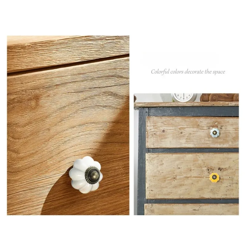 

Красочная тыквенная керамическая ручка, мебельная дверь шкафа, шкаф из цельного дерева, фурнитура для ящика с одним отверстием