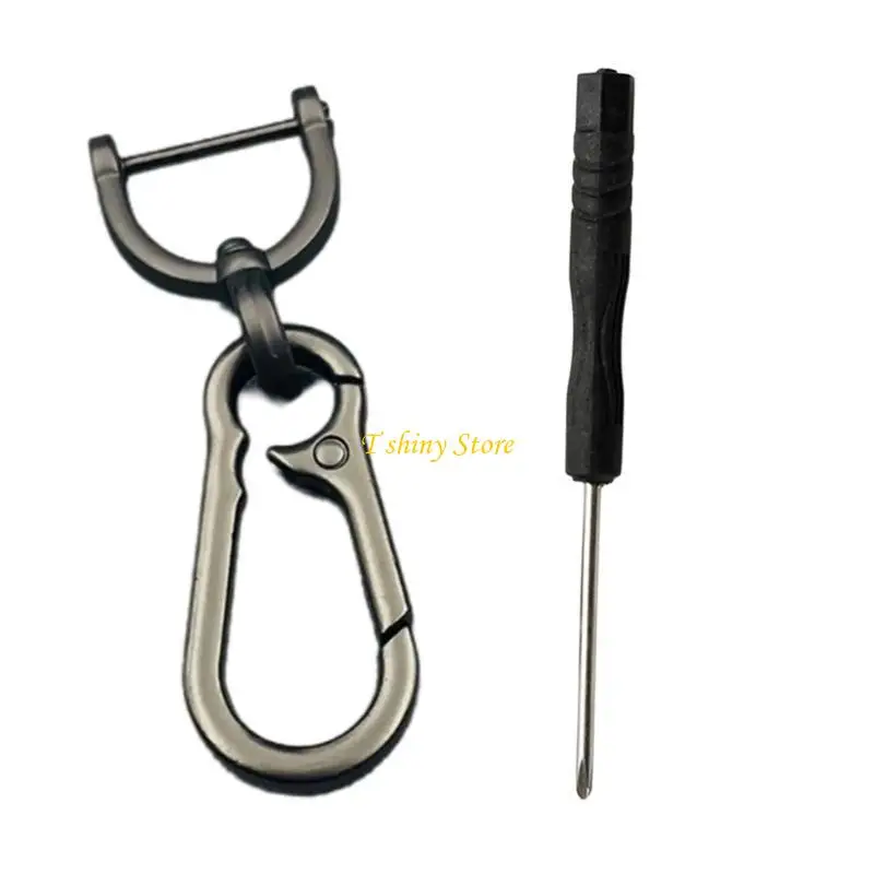 N58F Stylish Holder Elegant Metal Keychain D Rings Rotating Clasp Keychains Suitable for Secure Attachment
