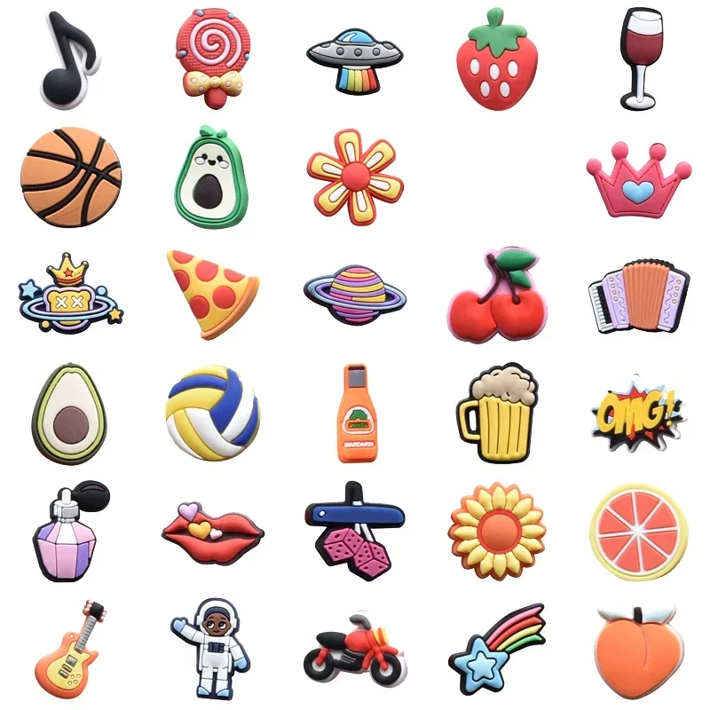 

Подвески для обуви Crocs, аксессуары, обувь для упражнений с фруктами, подвеска для украшения крокодила, булавки, мужские аксессуары, джинсы, женские сабо, зажимы