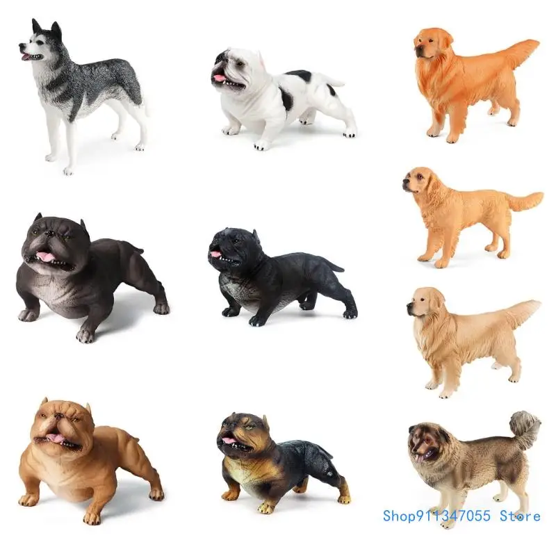 Realistic Animal Collection Plastic Dog Model DIY Artificial Hand Paint Toy Drop shipping