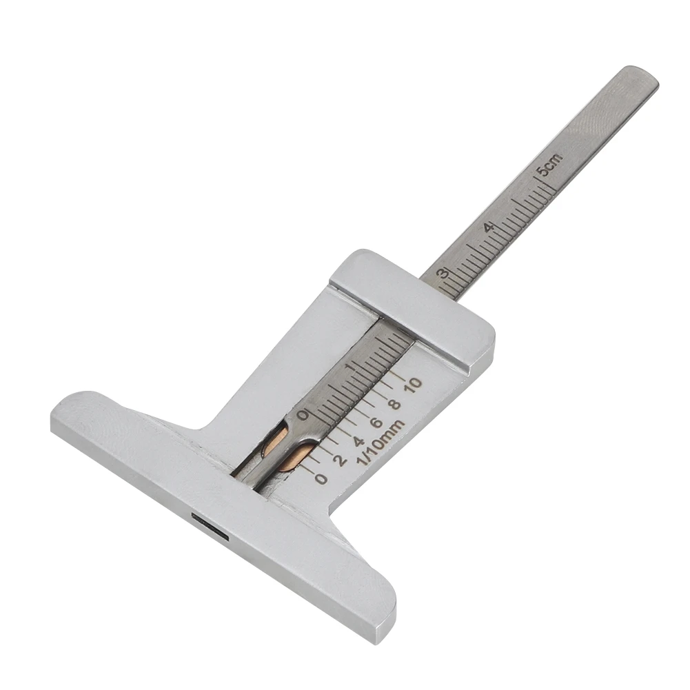 Stainless Steel Taper 0-50mm Tyre Veins Tread Depth Gauge Caliper