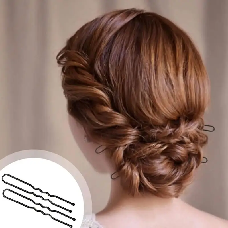 50PCS Basic U Shaped Plated Metal Hairpin Invisible Hair Styling Bobby Pin Salon Hair Accessories Safe Hair Grip For Bun