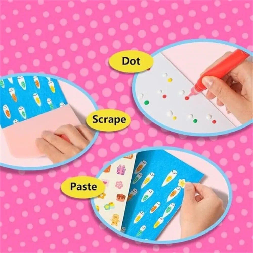 드로잉 페이퍼 스퀴지 아트 페인트 키트 DIY 재료 페인팅 아트 용품 컬러 스크래치 페인팅 동물 패턴