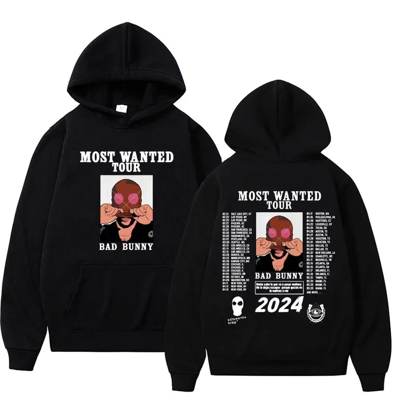 

2024 Bad Bunny New Album Most Wanted Tour Hoodies Men Women Harajuku Oversized Sweatshirts Fashion Hip Hop Hoodie Streetwear