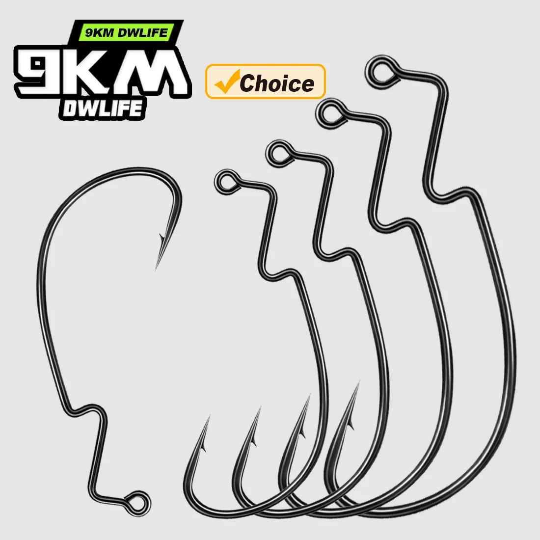 9KM 25 Stück EWG Weedless Jig Hook Wide Gap Worm Hook für Softbait Bass Pike Zander Fishing Texas Rig Weedless Jigging Salzwasser