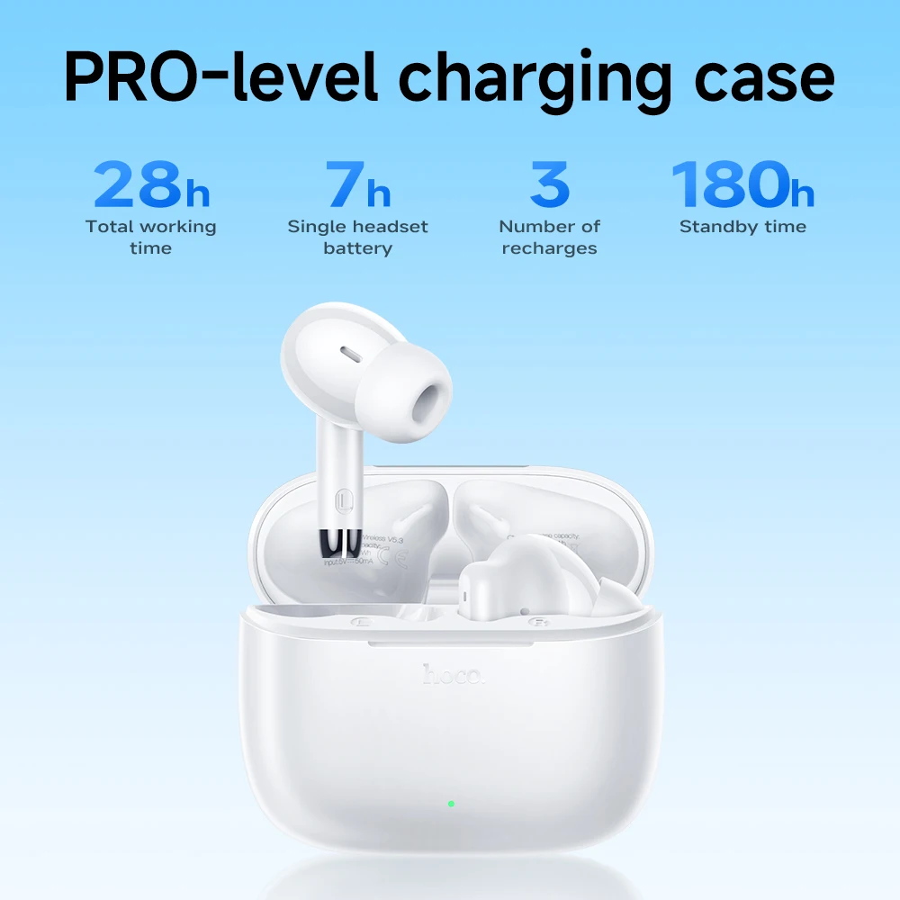 HOCO EQ2 True Wireless Bluetooth 5.3 Headset Built-InMicrophone Touch Control Earbuds Stereo In-ear headphones