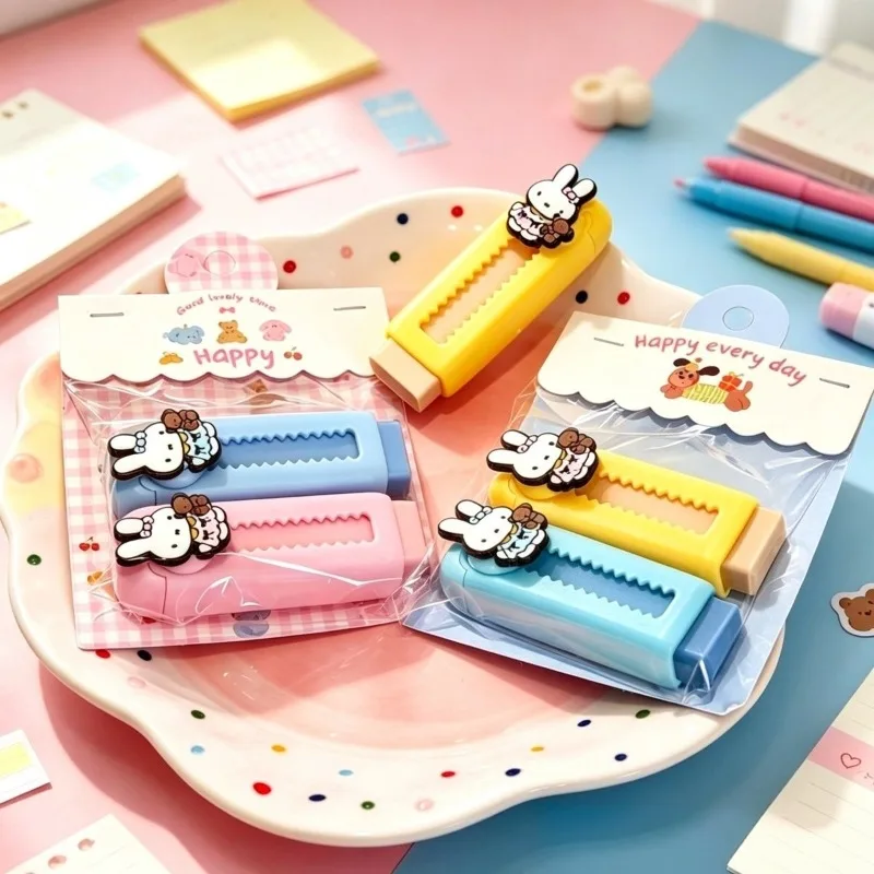 Cute Miffy Push-pull Eraser Kawaii Anime Periphery Durable Low‑dust Student Learning Supplies Cartoon Pattern Stationery Gift