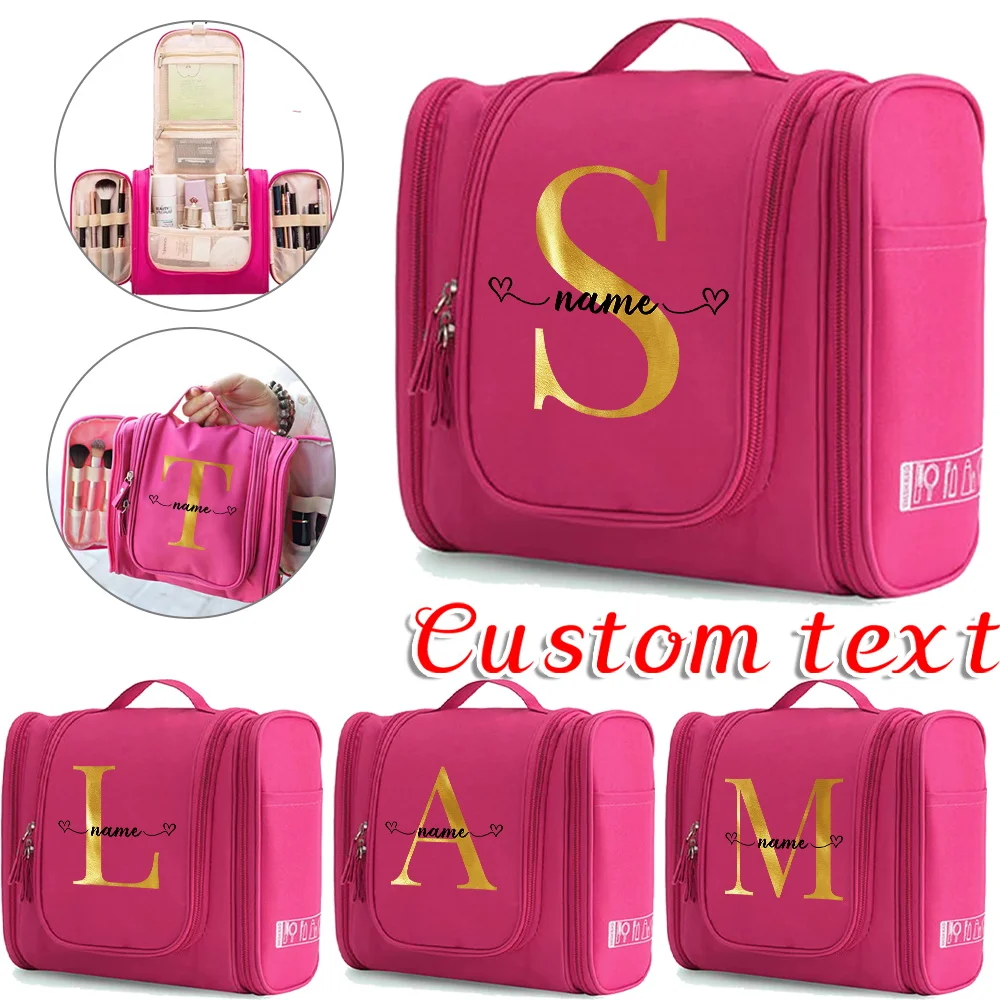 

Персонализированная модная косметичка на заказ, вместительная сумка для хранения средств по уходу за кожей, портативная дорожная сумка для туалетных принадлежностей