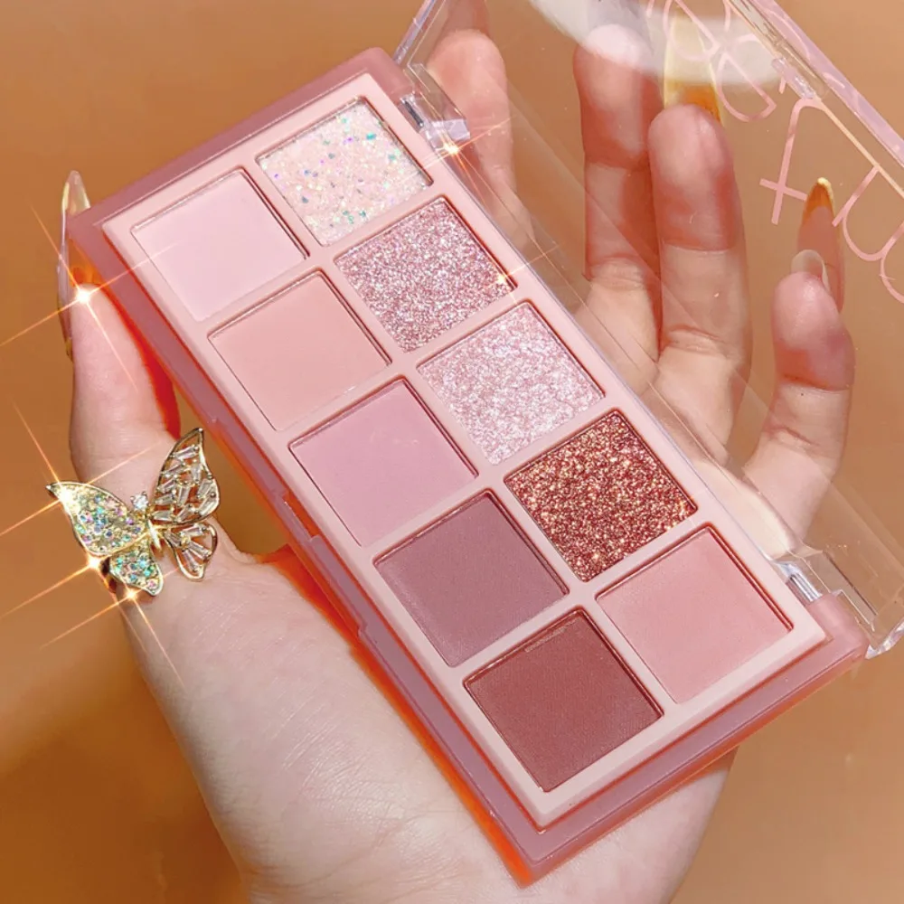 New 10 Color Eye Shadow Palette Lasting Pearly Shimmer Matte Shadow Shiny Sequins Waterproof Beauty Makeup Tool Makeup