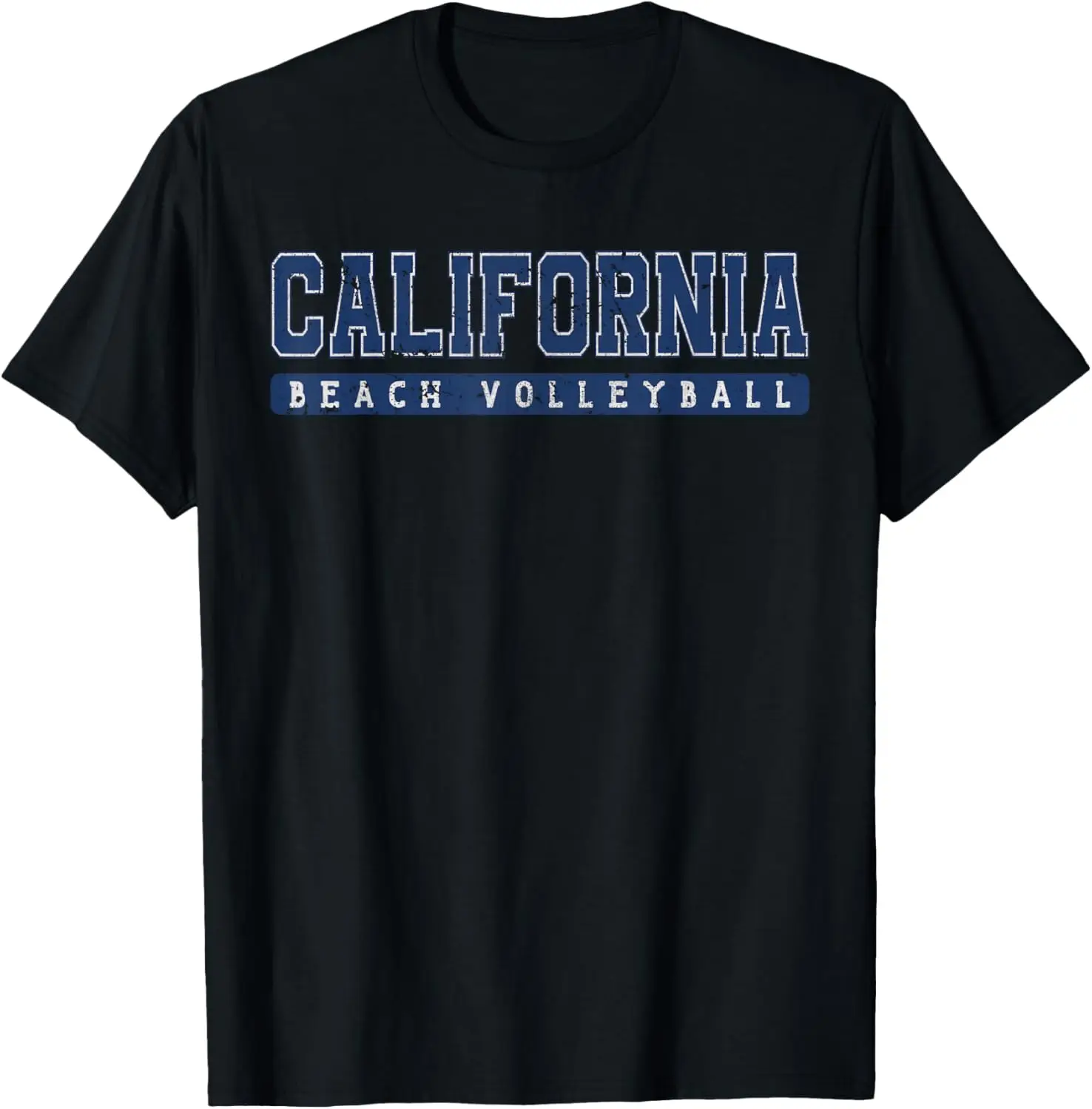 

Синяя винтажная текстовая футболка California Beach Volleyball