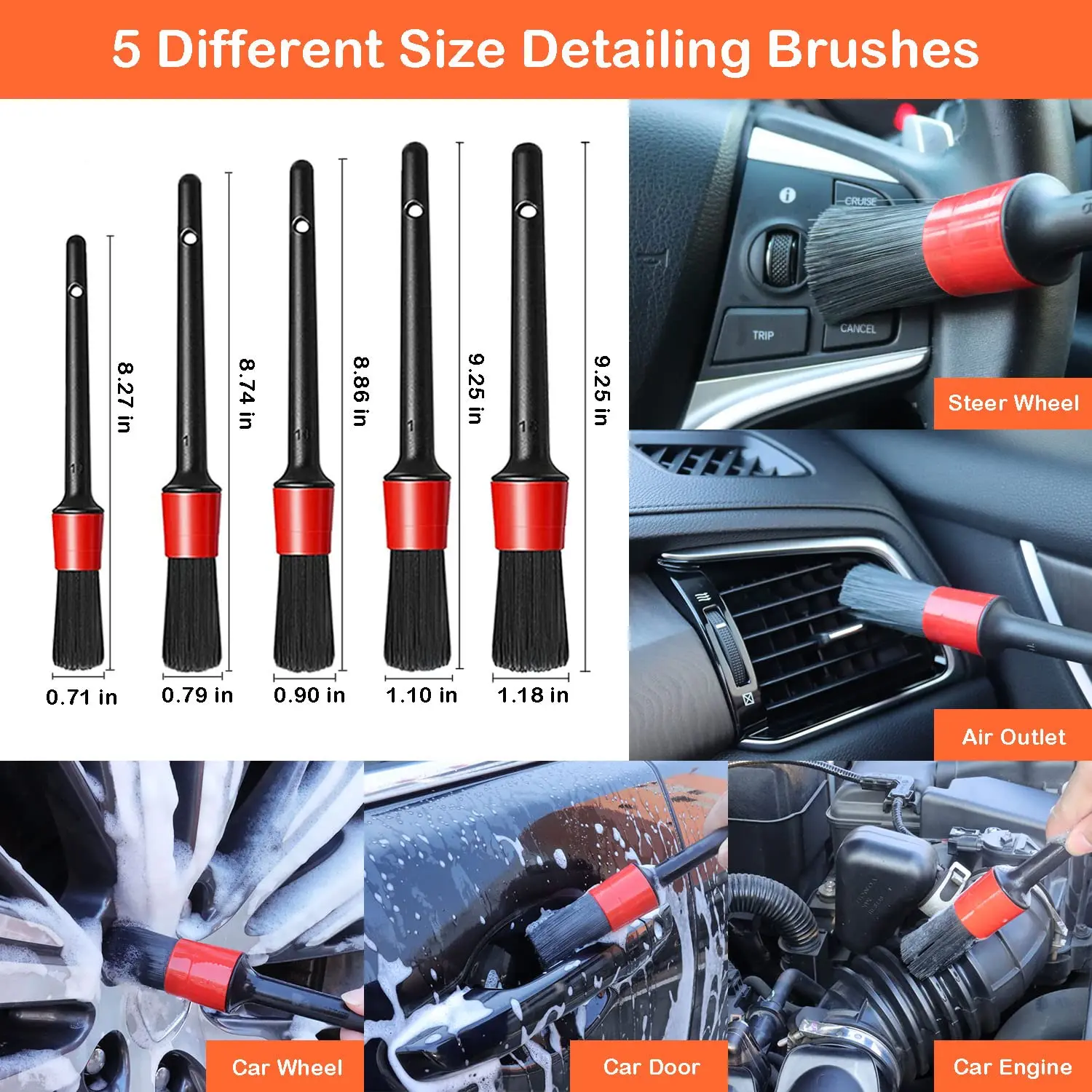 32Pcs Car Detailing Kit, Car Detailing Brush Kit, Car Drill Detailing Brush Set, Car Detailing Brushes & Car Wash Kit, Car Acces