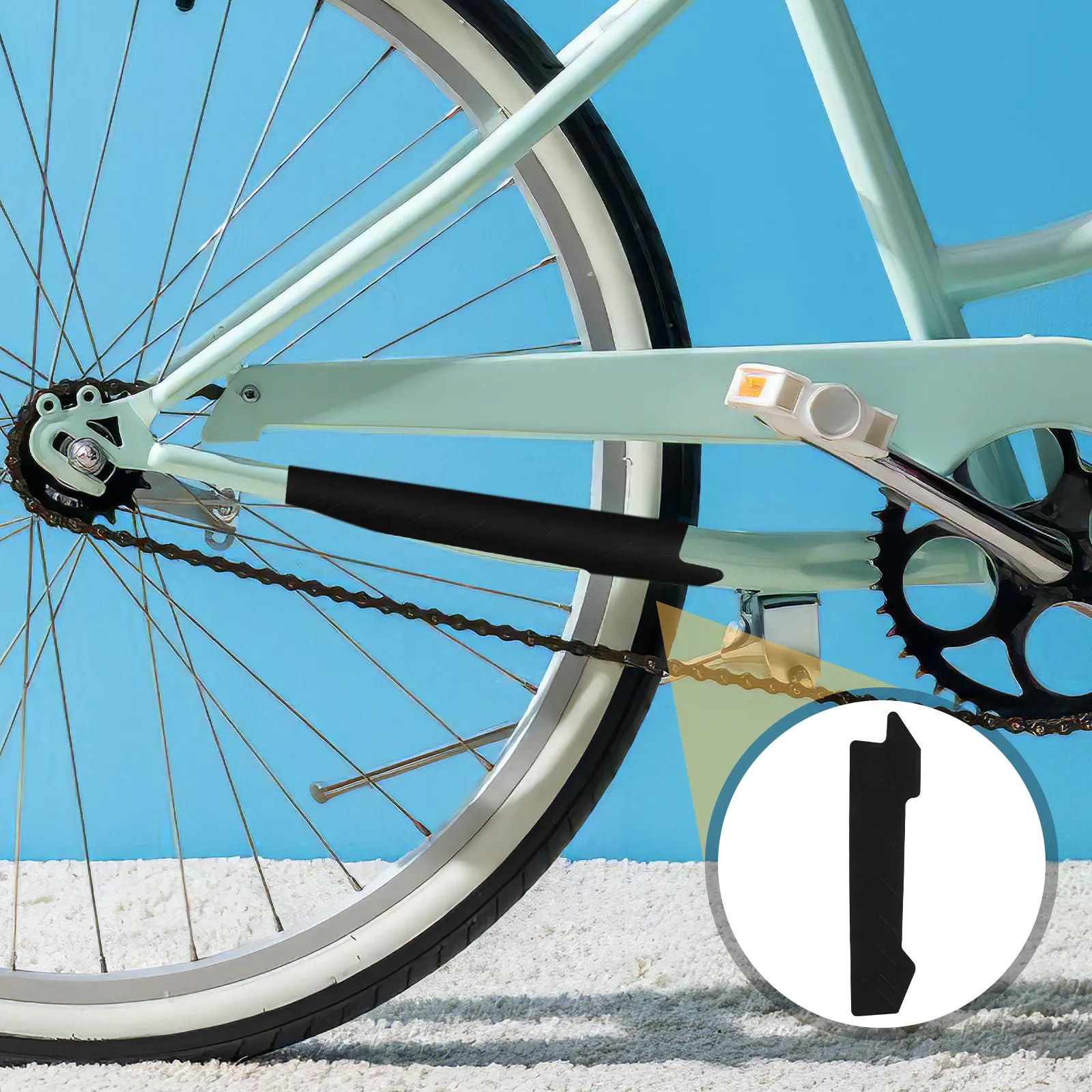 

2 шт. силиконовых защитных накладок на цепь велосипеда, водонепроницаемые, самоклеящиеся, для горного велосипеда