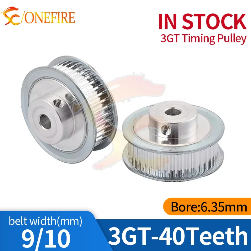 GT3 Timing Pulley 3GT 40 Teeth bore 6.35mm for belt width 9mm or 10mm 3GT-40T for Carving machine parts Openbuilds CNC