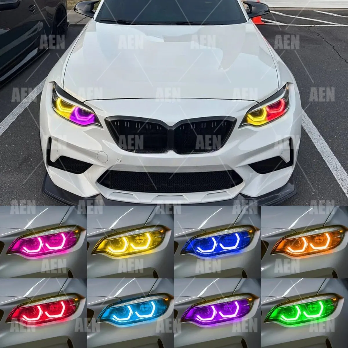 RGB Angel Eye DRL Boards For BMW 2 Series F22 F23 F87 M2 LCI M240i 230i 218i 220i 2018-2021 LED Headlight 63117494852