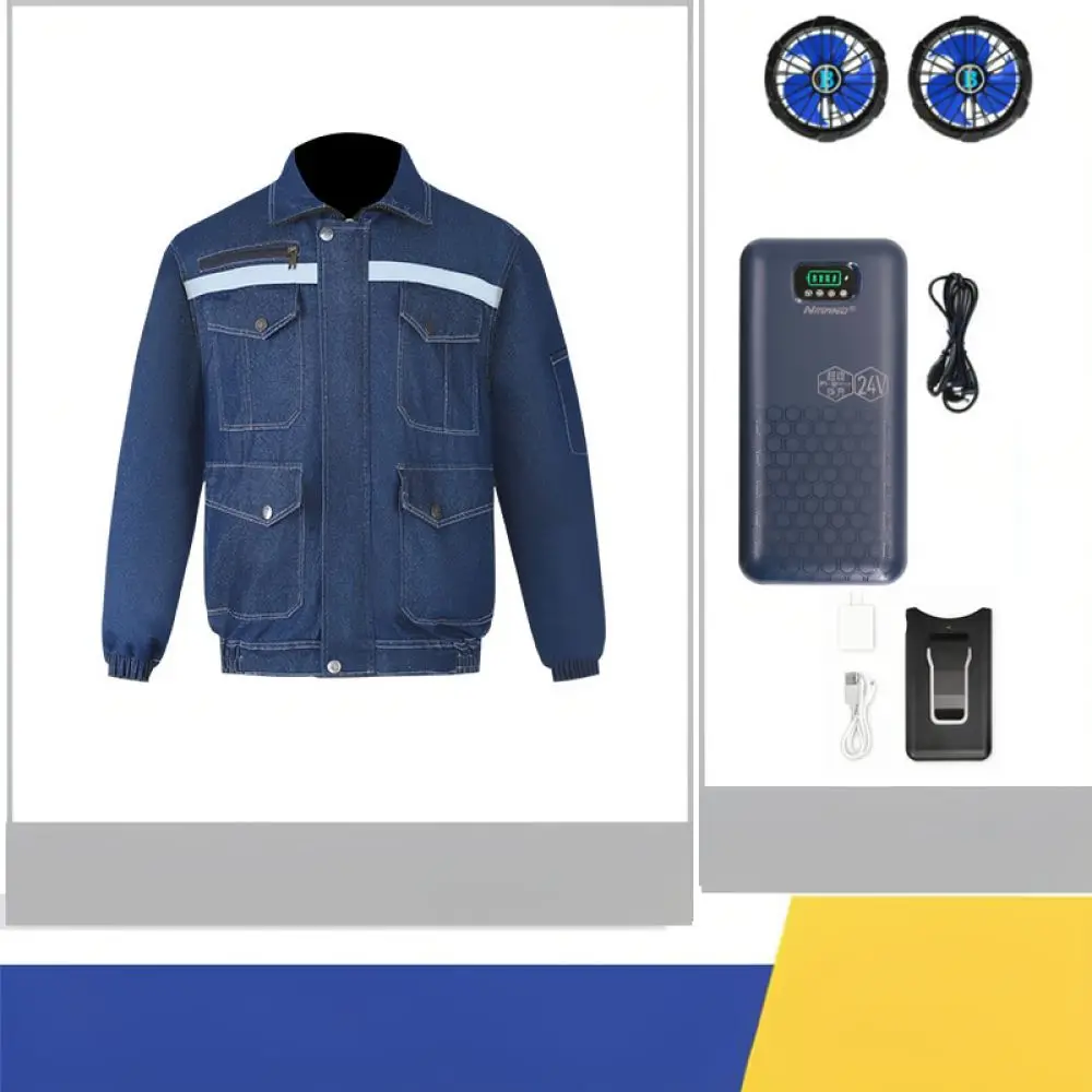 Air Conditioned Cooling Work Jacket Electric Welding Protective Clothing Fan Operated Outdoor Construction Summer Wear