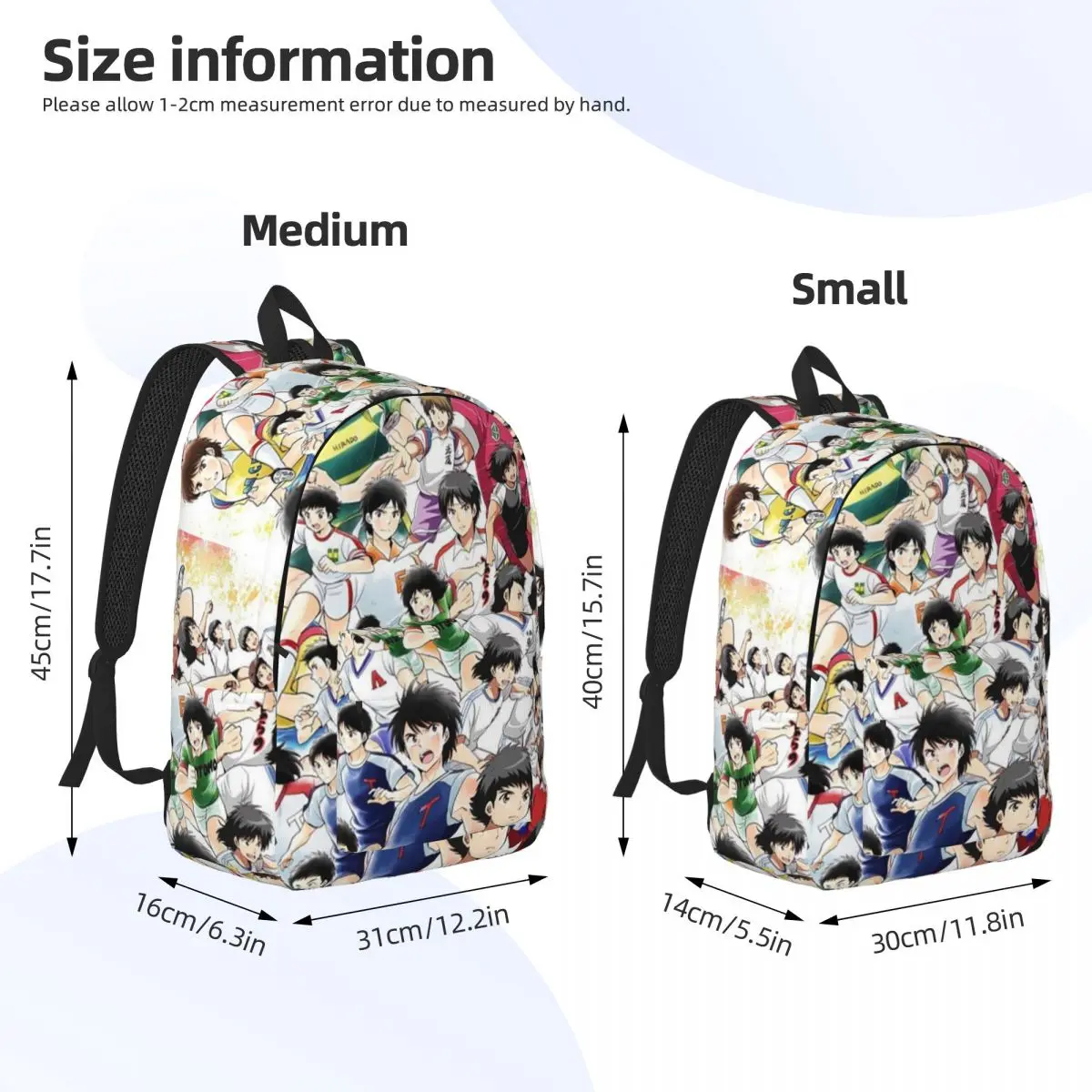 Captain Tsubasa Anime Backpack Middle High College School Student Football Manga Book Bags Teens Daypack Outdoor