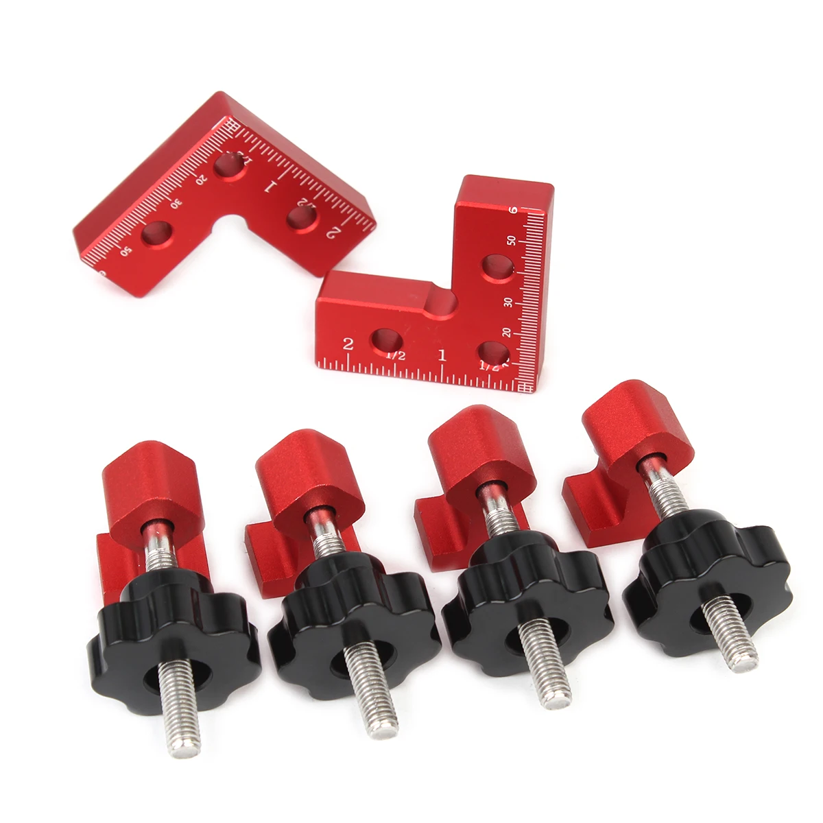 

Алюминиевый сплав, деревообрабатывающий плотник, L-образный угловой зажимной инструмент, 2 шт., квадраты для позиционирования под углом 90 градусов, прямоугольные зажимы 61x61 мм