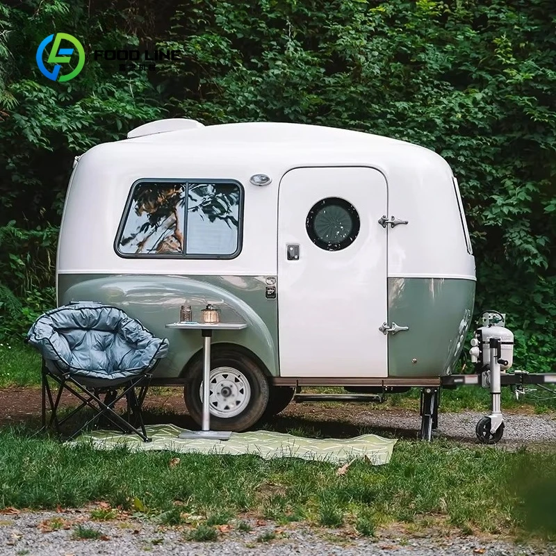 

Small Mini Camper Caravan Customized Tear Drop Camping Pod With Bathroom Pods Tiny Offroad Trailers for Camping Trips
