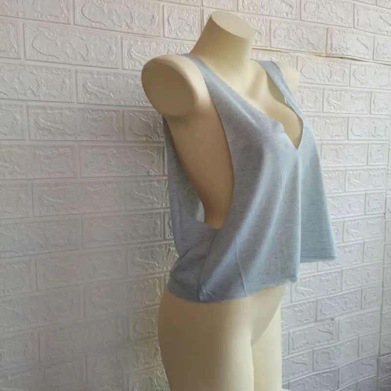 Women Sleeveless Sexy Side Hollow Out Tank Top Summer Loose Fit Crop Tees Gym Fitness Breathable Camisole Hot Girl Sporty Cloth