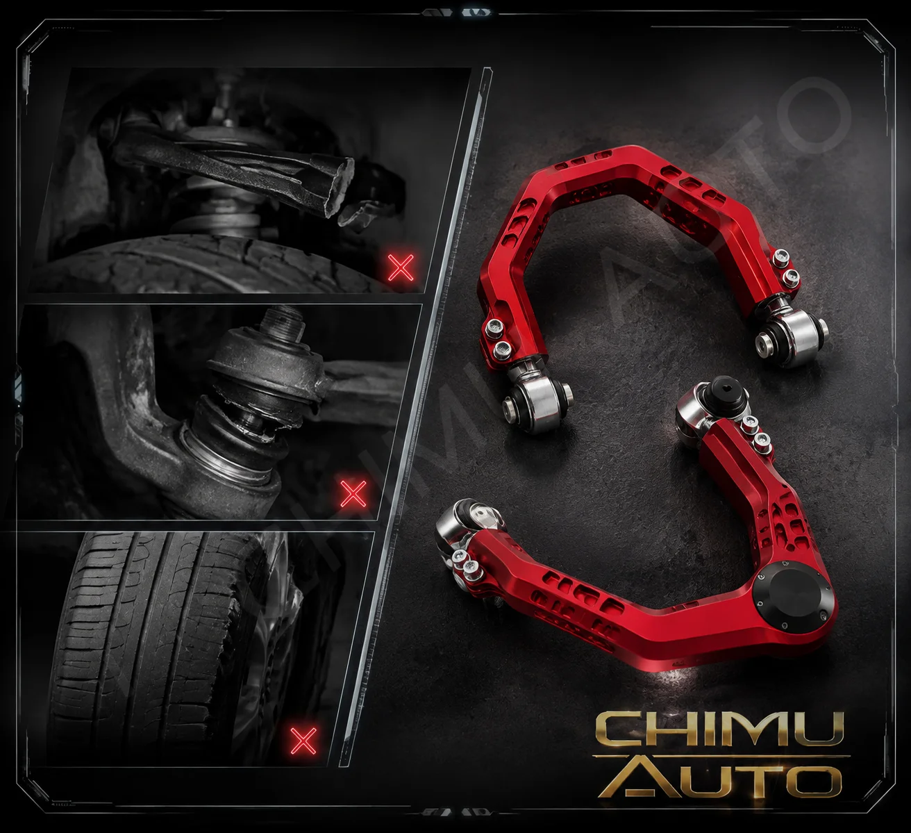 【CHIMU AUTO】Forged Front Upper Control Arm for Foton Tunland General Mars 7 9 Camber Correction Lift Kit **1 Pair 2pcs**