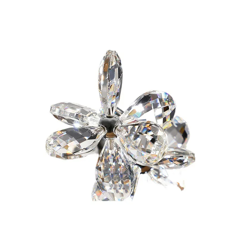 

Modern Crystal Flower Restaurant Chandelier Premium Sense Light Luxury Italian American Standard