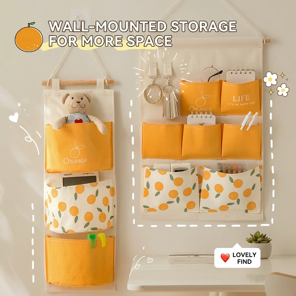 Wall Hanging Storage Bag Decorative Wall Mounted Storage Organizer Multi Pocket Storage Organizer  Hanging Organizer
