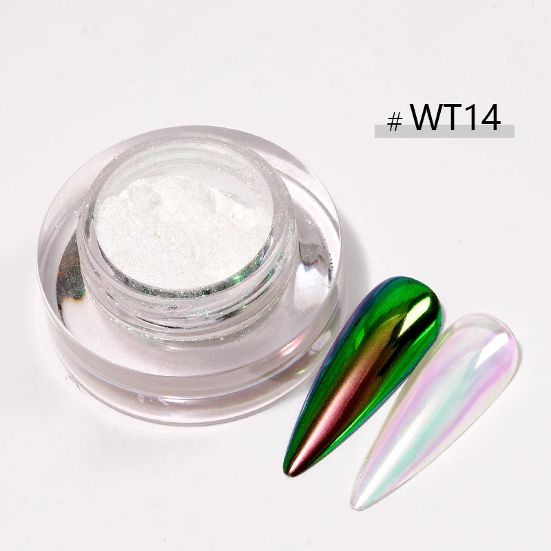 HNDO Neue 10 Farben Aurora Magic Mirror Pulver Nagel Glitter Chrom Pigment Staub Effekt für Nail art Decor Maniküre Design 2025