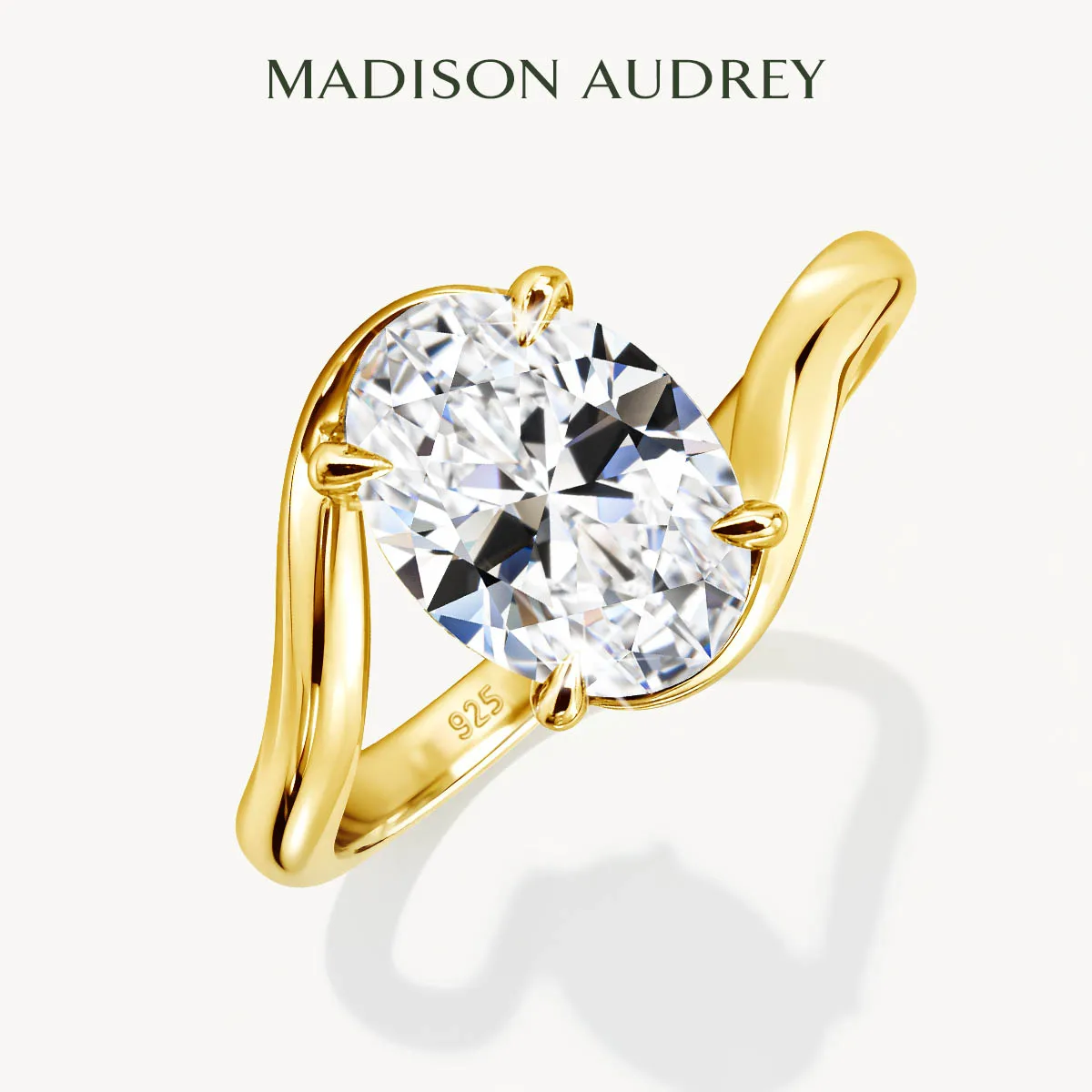 

4.5ct Oval Moissanite Twisted Band Engagement Ring Excellent Cut 925 Silver Gold Plated GRA Diamond for Women Fine Jewelry