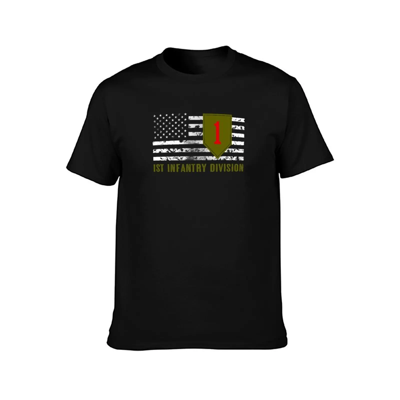 1st Infantry Division (Distressed Flag) T-Shirt Fitness Training Breathable Tee T-Shirt