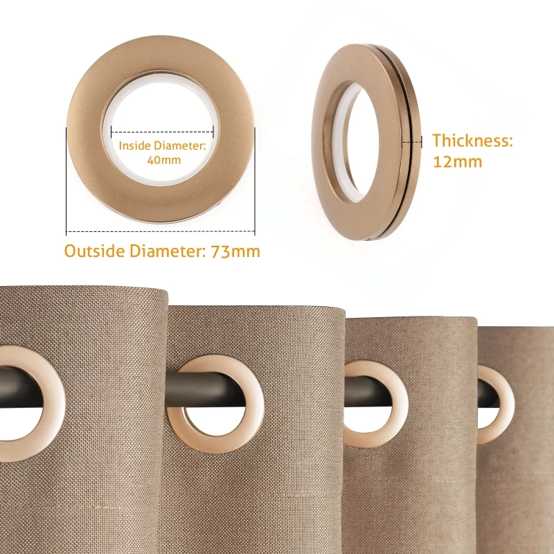 50PCS Curtain Eyelet Ring Inner Diameter 40mm Roman Rod Low-Noise Sliding Ring Curtain Grommets Curtain Accessories