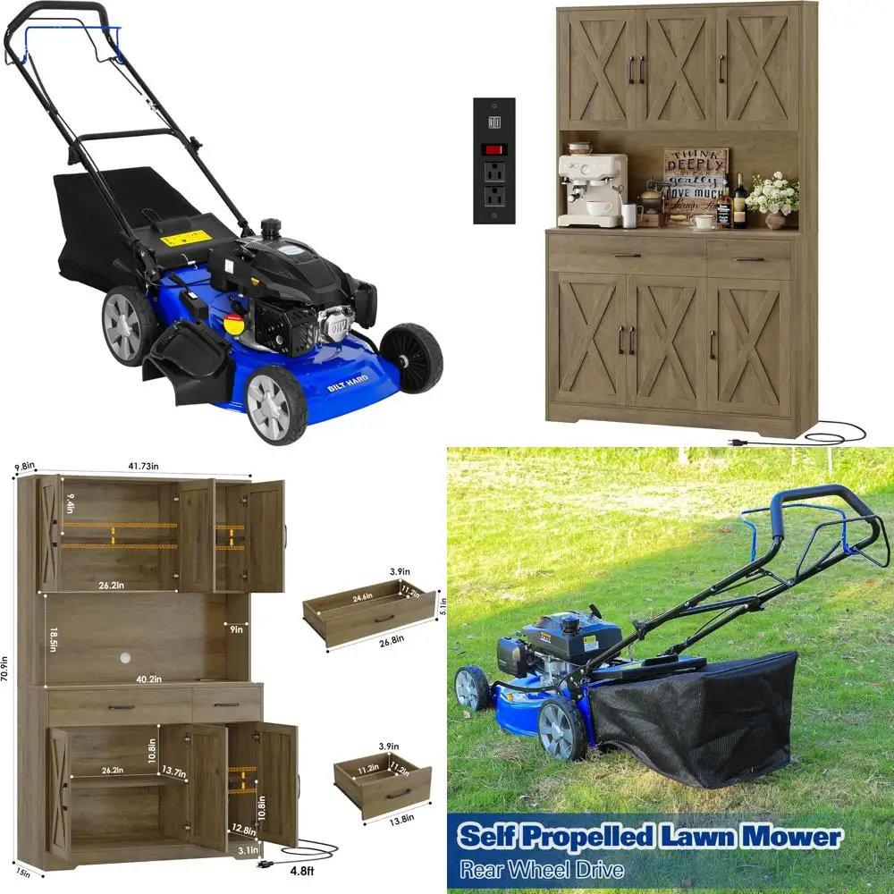 

21-дюймовая газонокосилка с 4-тактным двигателем OHV емкостью 201 куб.см и возможностью 3 в 1 (провисание, мульчирование, боковой разрядкой)