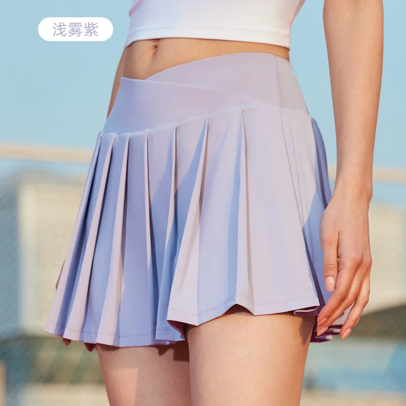 Women Pleated Sports Tennis Skirts Runniing High-Waisted Skirt Women's Fashion A-Line Fitness Short Skirt Gym Loose Mini Skirt