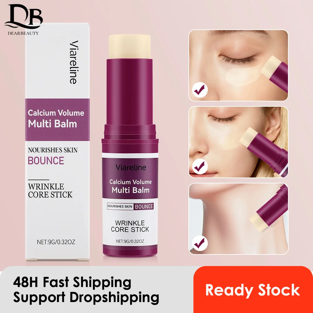 Anti-Aging Calcium Multi Balm Hydrating Firming Volume Soothing Dryness Repair Brighten Skin Tone Deep Moisturizing Cream Stick