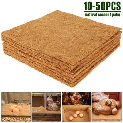 10-50Pcs Chicken Nesting Pads Natural Coconut Palm Hens Nest Bedding Mats 13x13inch multi-role Poultry Supplies for Laying Eggs