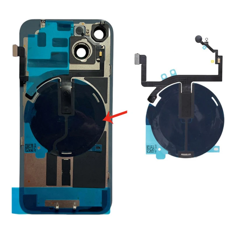 OEM Wireless Charging Coil NFC Antenna Replacement With Led Flash Light Flex Cable For iPhone 14 15 16 Plus Pro 17 Pro Max Parts image 6