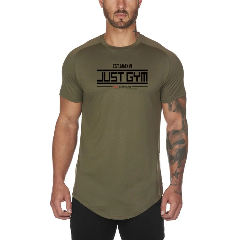Camicie da corsa slim fit da uomo ad asciugatura rapida T-shirt estive traspiranti a maniche corte in rete Allenamento in palestra Bodybuilding Abbigliamento fitness