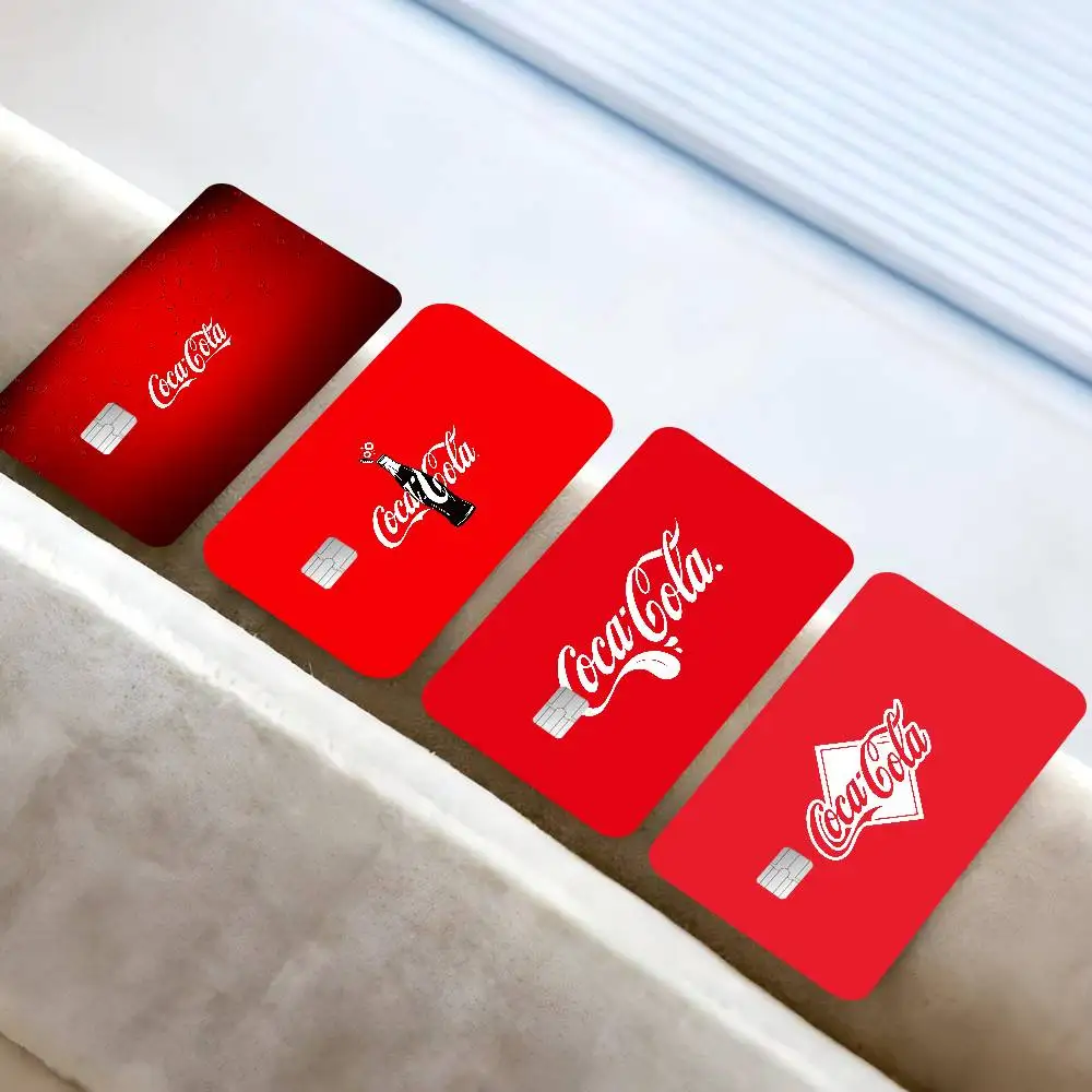 C-Cocas C-Colas pegatinas de piel de tarjeta de crédito de dibujos animados para tarjeta bancaria autobús Metro tarjeta pegatina impermeable regalo de mujer