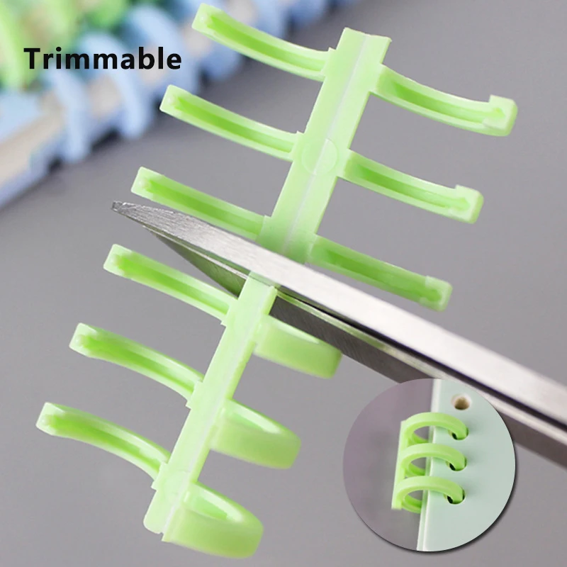 12Pcs/set 6 Holes Candy Color Loose-leaf Plastic Binding Ring Spring Spiral Rings A4 A5 Paper Notebook Stationery Binding Clip