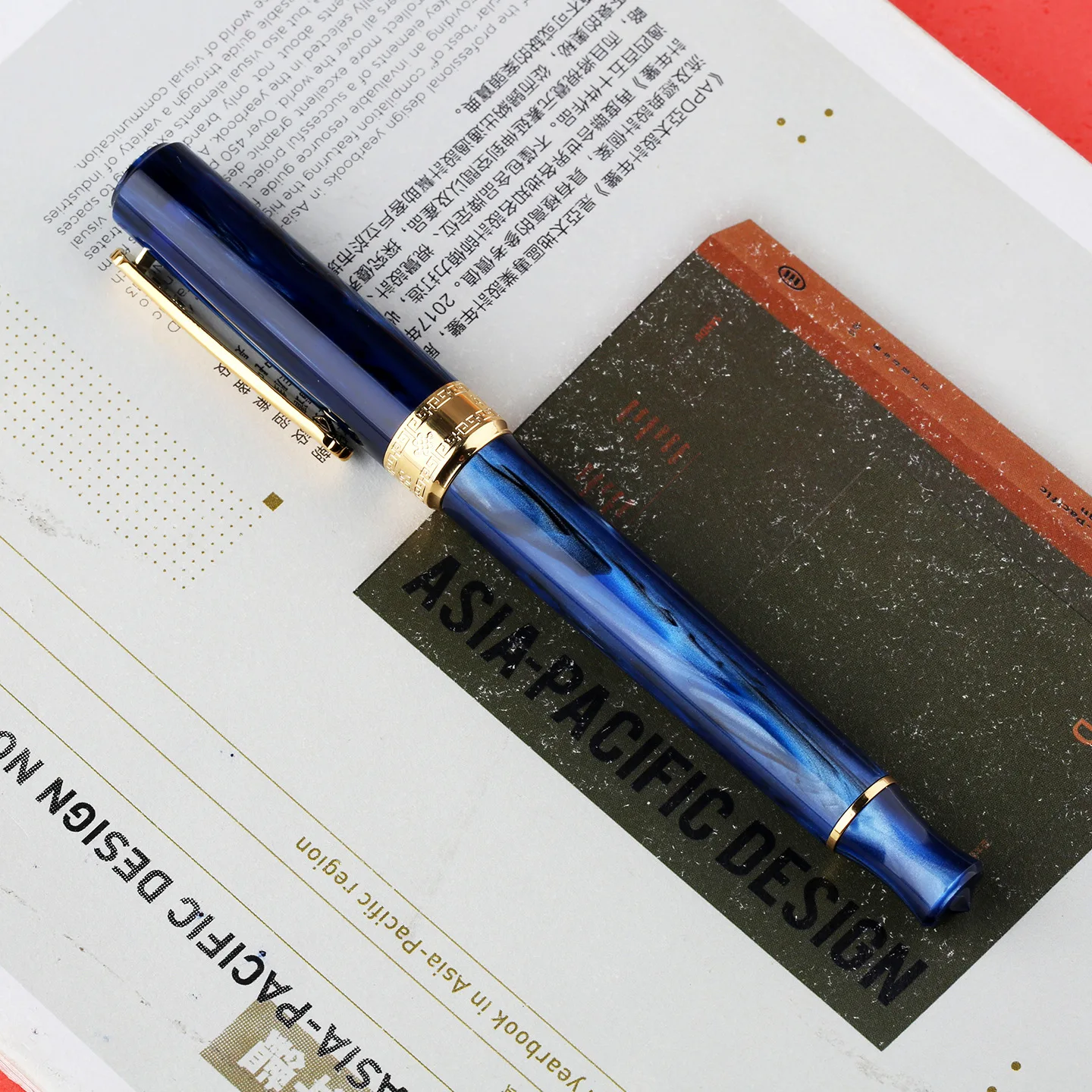 

PENBBS 470 Fountain Pen Blade F Round M Nib Acrylic Starry Sky Design Piston Filling System Luxury Writing Pen for Office