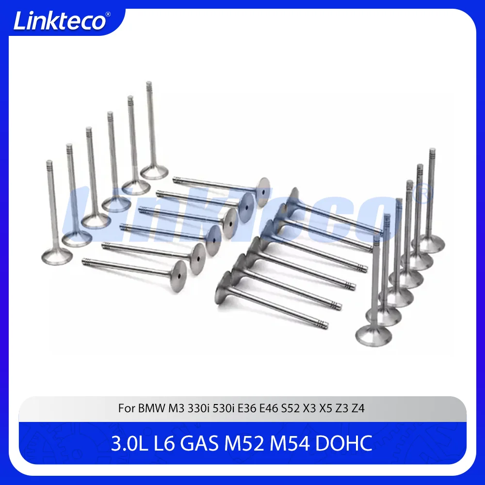 

Engine Intake Exhaust Valve Set Fit 3.0 L T L6 GAS For BMW M3 330i 530i E46 X3 X5 Z3 M52 M54 M52B25 M52B30 M54B25 M54B30 3.0L