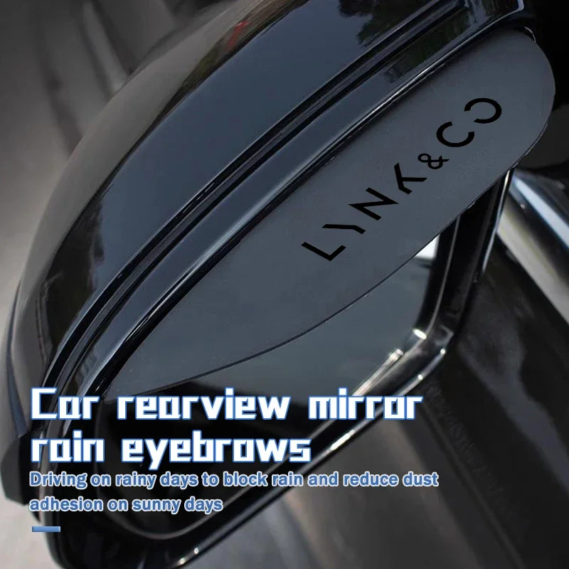 2Pcs Rearview Mirror Rain Eyebrow, Side Mirror Rain Visor Fit Lynk & Co 01 02 03 05 06 Auto Exterior Mod Parts