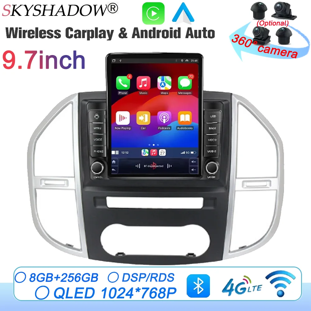 

Auto Radio For Benz Vito 3 2014-2020 Navigation Android Multimedia Video 9.7‘’ Player GPS Stereo Carplay Multimedia WiFi BT