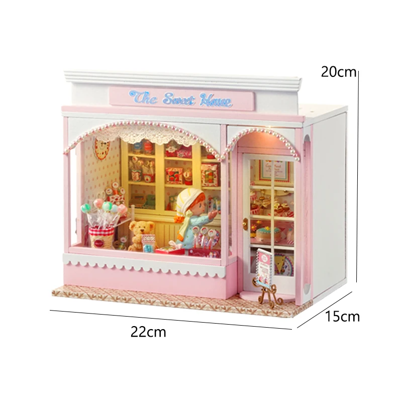 Mini Poppenhuis DIY Klein Huis 3D Puzzel Assemblage Gebouw Model Speelgoed Thuis Slaapkamer Decoratie Met Meubels LED Verlichting Geschenken