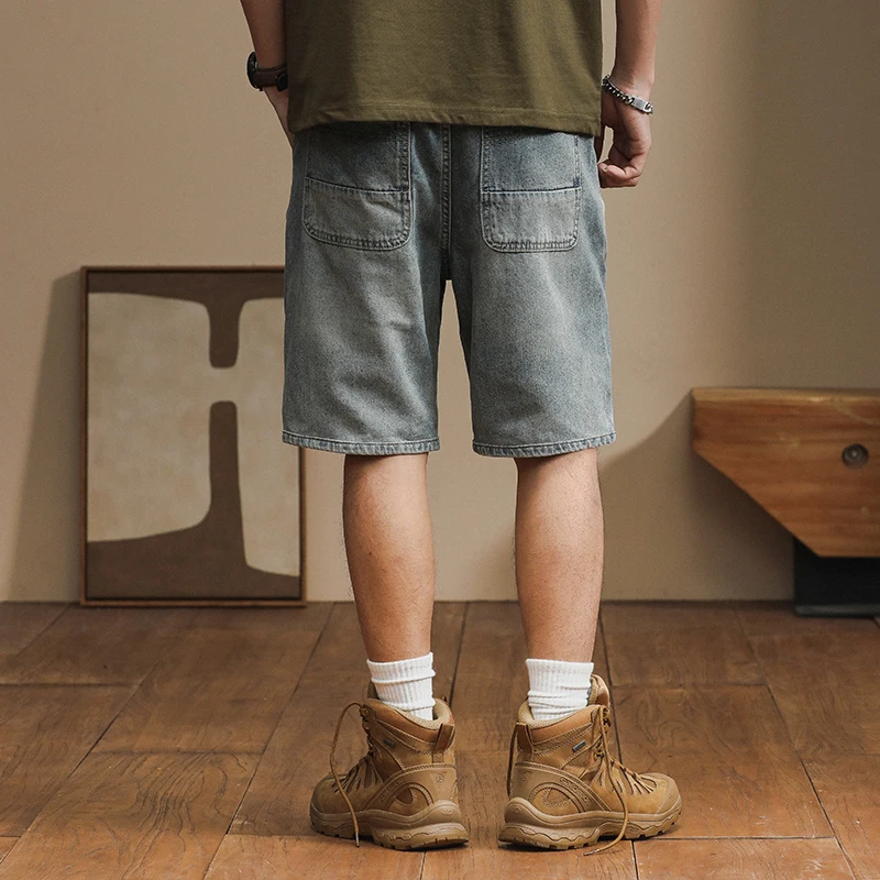 European and American loose straight shorts spring and summer workwear casual and versatile fashion men's cargo shorts jeans