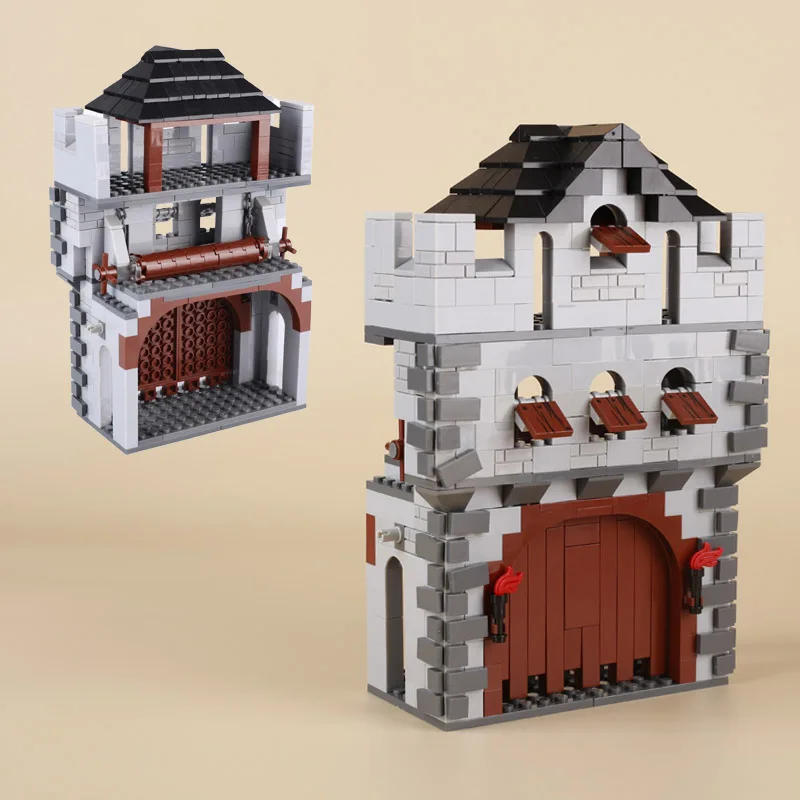 MOC Medieval Castle Accessories Building Blocks Walls Gates Knight Rome Figures Soldiers Battlefield Military Bricks Kids Toys