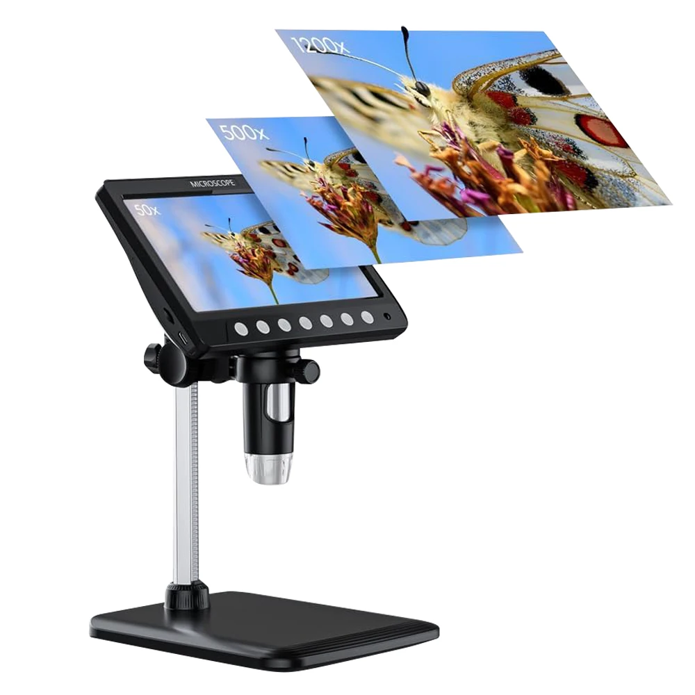 SIHAO 1080P Video Microscope Electronic Microscope 1200X Magnification Handheld Magnifier 5MP Ultra-Precise Focusing Camera