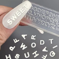 3D Letter Manicure Silicone Mold Mini Letter Nail Mold A-Z Letter Resin Mold 26 Letter Mold DIY Nail Tools Handmade Craft Engraving Mold Nail Decoration Tools Women's Nail Accessories Nail Supplies Numbers 0-9